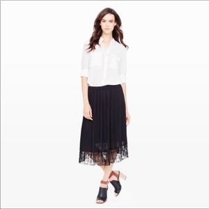 Club Monaco Taura Laced Pleated Midi Skirt Size 0